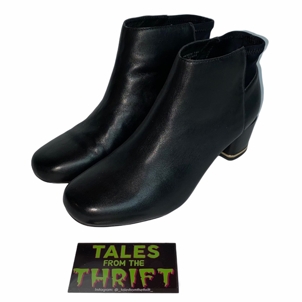 Sudini Madison Black Leather Ankle Boots Booties